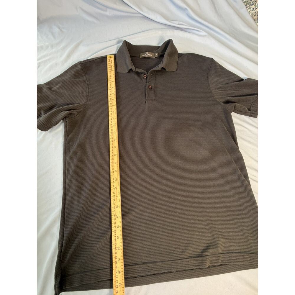 Bugatchi Polo Shirt Mens Large Black Modal Rayon Polyester Golf Uomo*